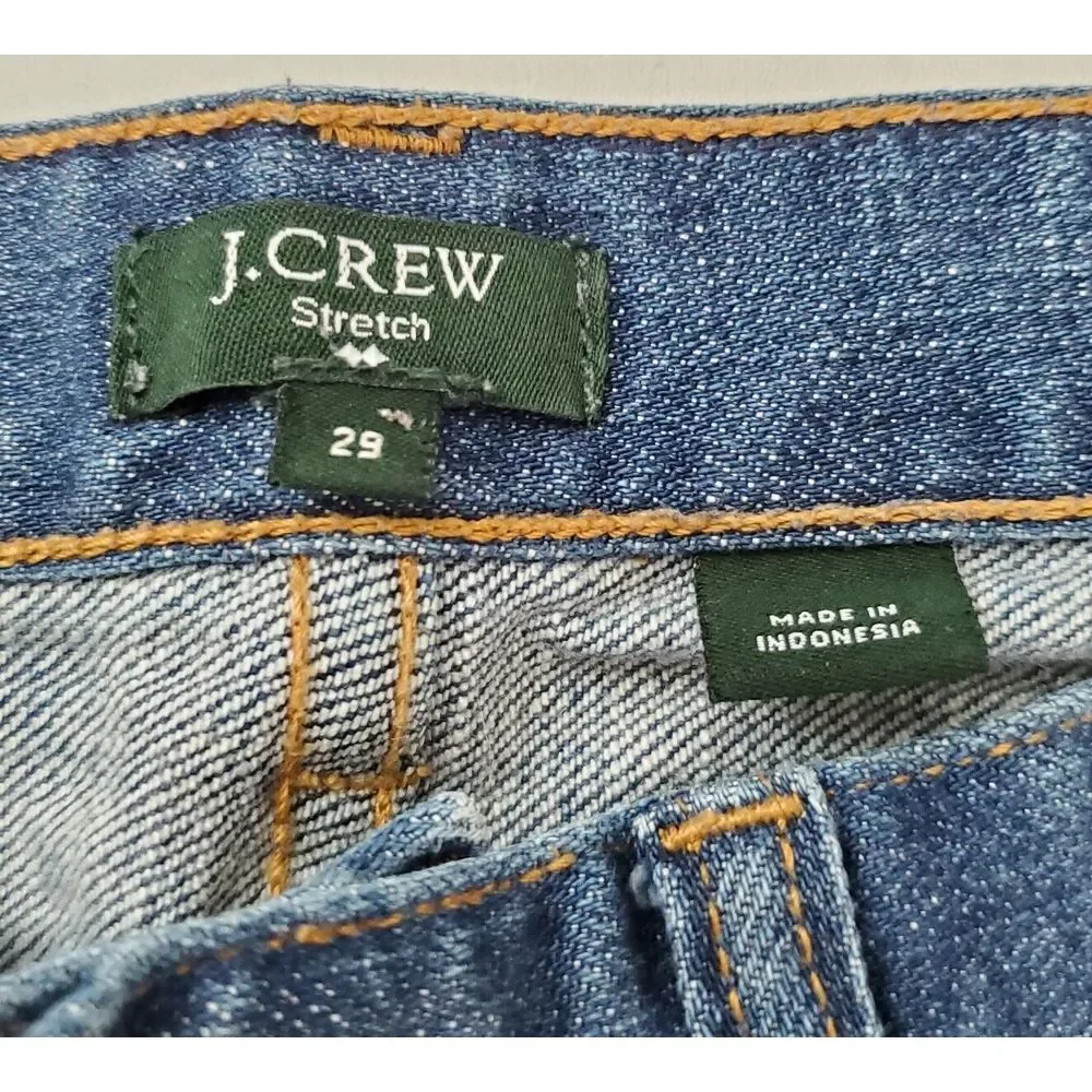 J. Crew Toothpick‎ (Womens 29) Stretch Skinny Denim Jeans Med Blue Wash 5 Pocket